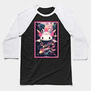 Cute Axolotl Anime Art Design | Cute Animals | Axolotl Hentaii Chibi Kawaii Design Baseball T-Shirt